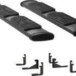 Luverne 277088-401723 Regal 7 in. Series Running Boards, Powdercoated Textured Black Non-Powered Stainless Steel Set of 2