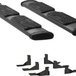 Luverne 277088-401743 Regal 7 in. Series Running Boards, Powdercoated Textured Black Non-Powered Stainless Steel Set of 2
