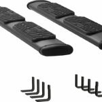 Luverne 277088-409922 Regal 7 in. Series Running Boards, Powdercoated Textured Black Non-Powered Stainless Steel Set of 2