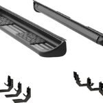 Luverne 281033-571632 Side Entry 7 in. Series Running Boards, Powdercoated Textured Black Non-Powered Stainless Steel Set of 2