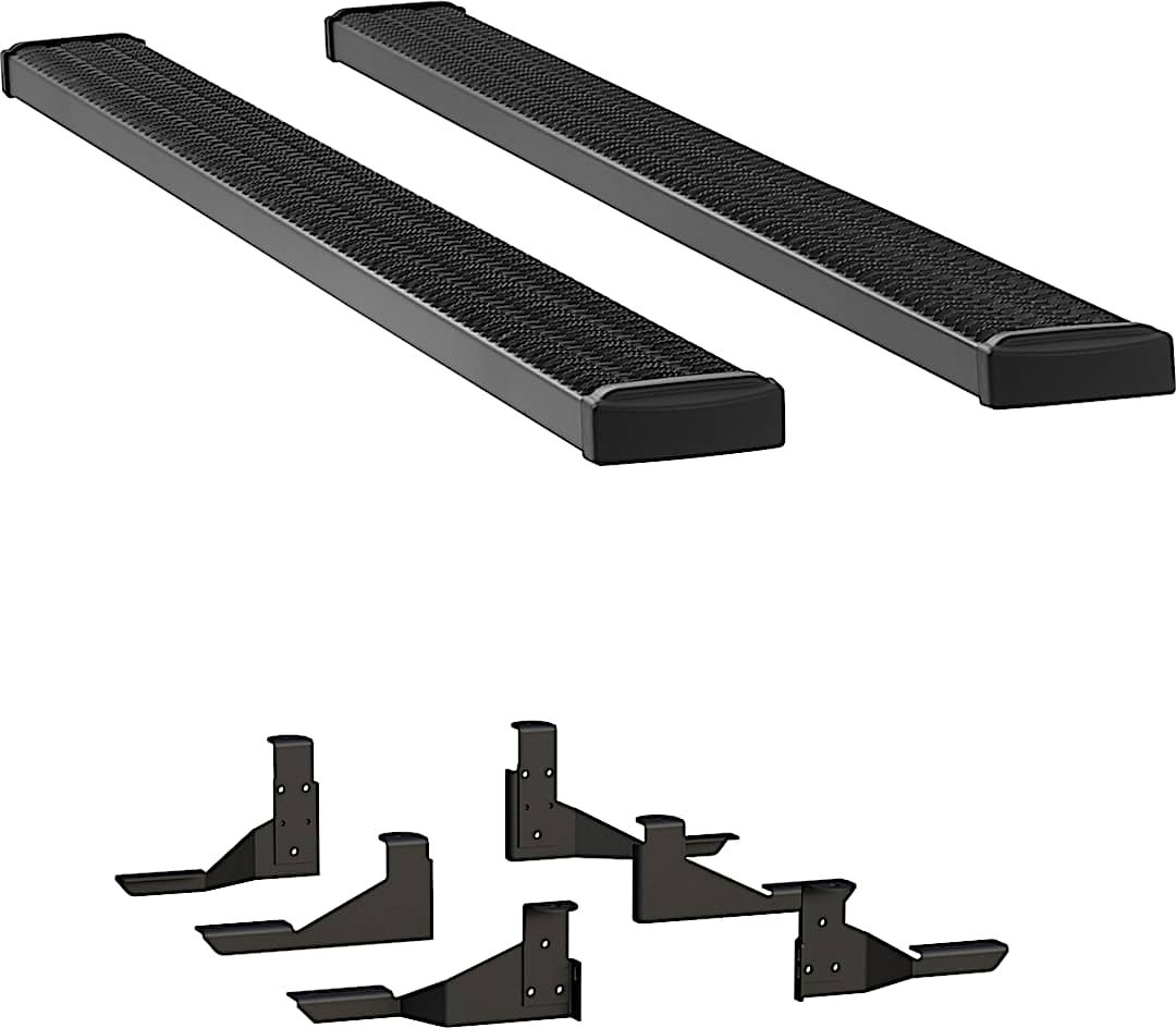 luv415088401113_1.jpg Luverne 415088-401113 7 in. Grip Step Series Running Boards, Powdercoated Textured Black Non-Powered Aluminum Set of 2 - Image 1