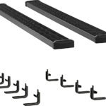 Luverne 415098-400745 7 in. Grip Step Series Running Boards, Powdercoated Textured Black Non-Powered Aluminum Set of 2
