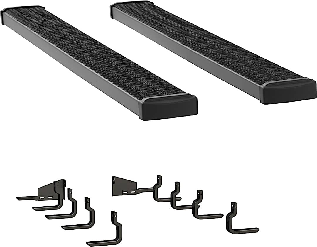 luv415098400929_1.jpg Luverne 415098-400929 Running Boards, Powdercoated Textured Black, Aluminum, Extended Cab Pickup/Standard Cab Pickup, 78.8/97.4 in. Bed, 7 in. Grip Step Series - Image 1