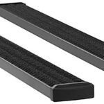 Luverne 415098-401232 7 in. Grip Step Series Running Boards, Powdercoated Textured Black Non-Powered Aluminum Set of 2
