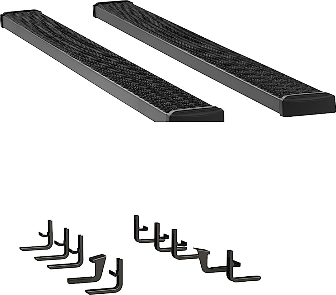 luv415098401475_1.jpg Luverne 415098-401475 7 in. Grip Step Series Running Boards, Powdercoated Textured Black Non-Powered Aluminum Set of 2 - Image 1