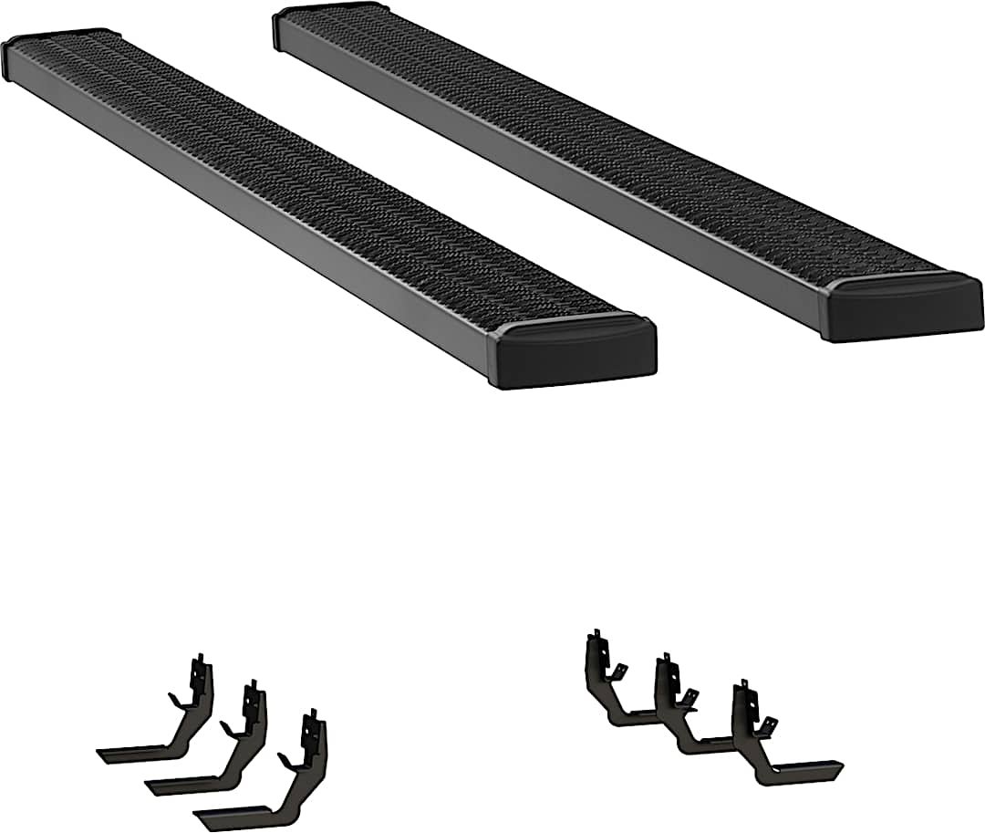 luv415098401632_1.jpg Luverne 415098-401632 7 in. Grip Step Series Running Boards, Powdercoated Textured Black Non-Powered Aluminum Set of 2 - Image 1