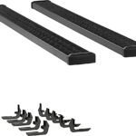 Luverne 415098-401725 7 in. Grip Step Series Running Boards, Powdercoated Textured Black Non-Powered Aluminum Set of 2