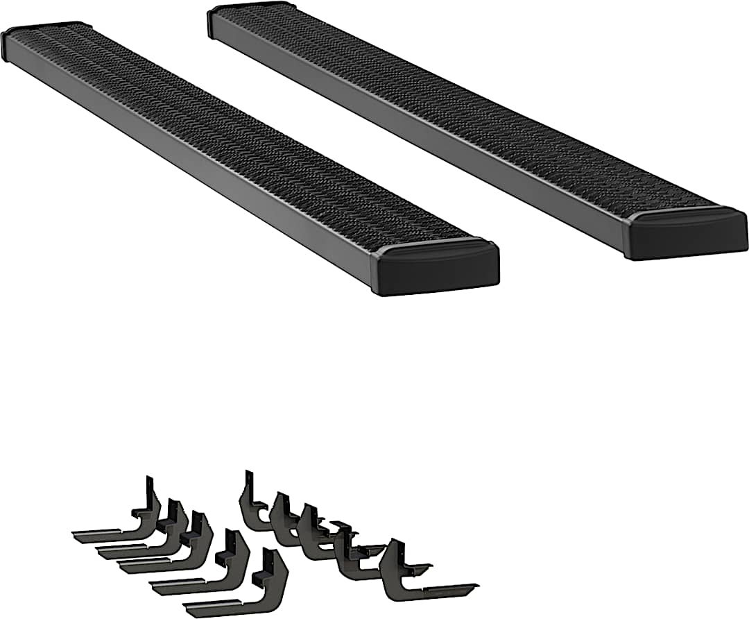 luv415098401725_1.jpg Luverne 415098-401725 7 in. Grip Step Series Running Boards, Powdercoated Textured Black Non-Powered Aluminum Set of 2 - Image 1