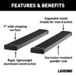 Luverne 415102-401449 Running Boards, Powdercoated Textured Black, Aluminum, 82.2 in. Bed, Crew Cab Pickup/Extended Cab Pickup, 7 in. Grip Step Series - Image 4