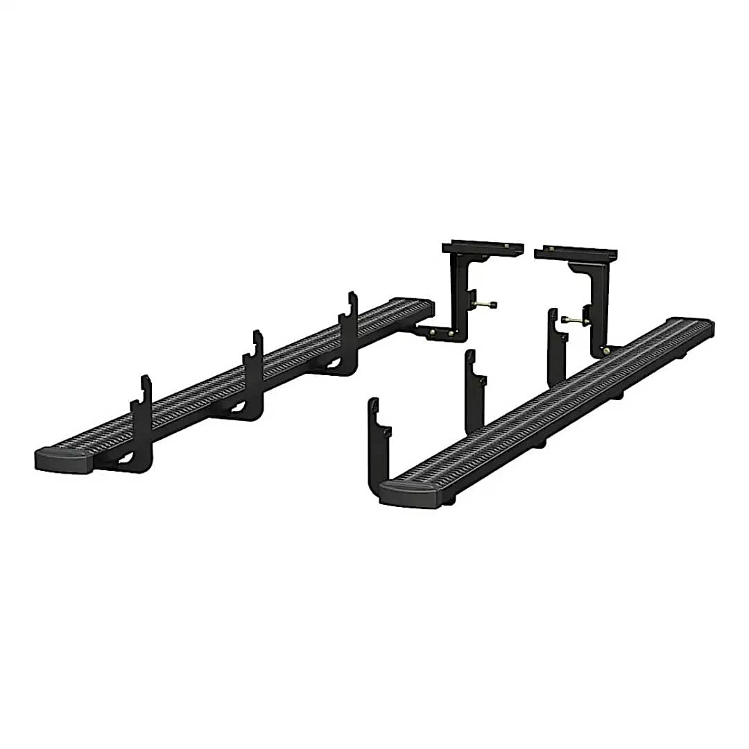 luv415114401733_1.jpg Luverne 415114-401733 Running Boards, Powdercoated Textured Black, Aluminum, Crew Cab Pickup/Extended Cab Pickup, 81.9/98.1 in. Bed, Grip Step Series - Image 1