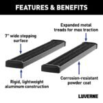 Luverne 415125-401733 Grip Step Series Running Boards, Powdercoated Textured Black Non-Powered Aluminum Set of 2 - Image 4