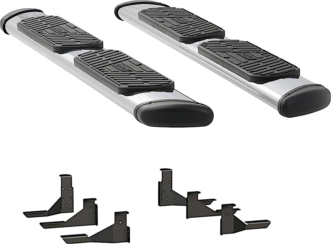 luv477088401743_1.jpg Luverne 477088-401743 Regal 7 in. Series Running Boards, Polished Non-Powered Stainless Steel Set of 2 - Image 1