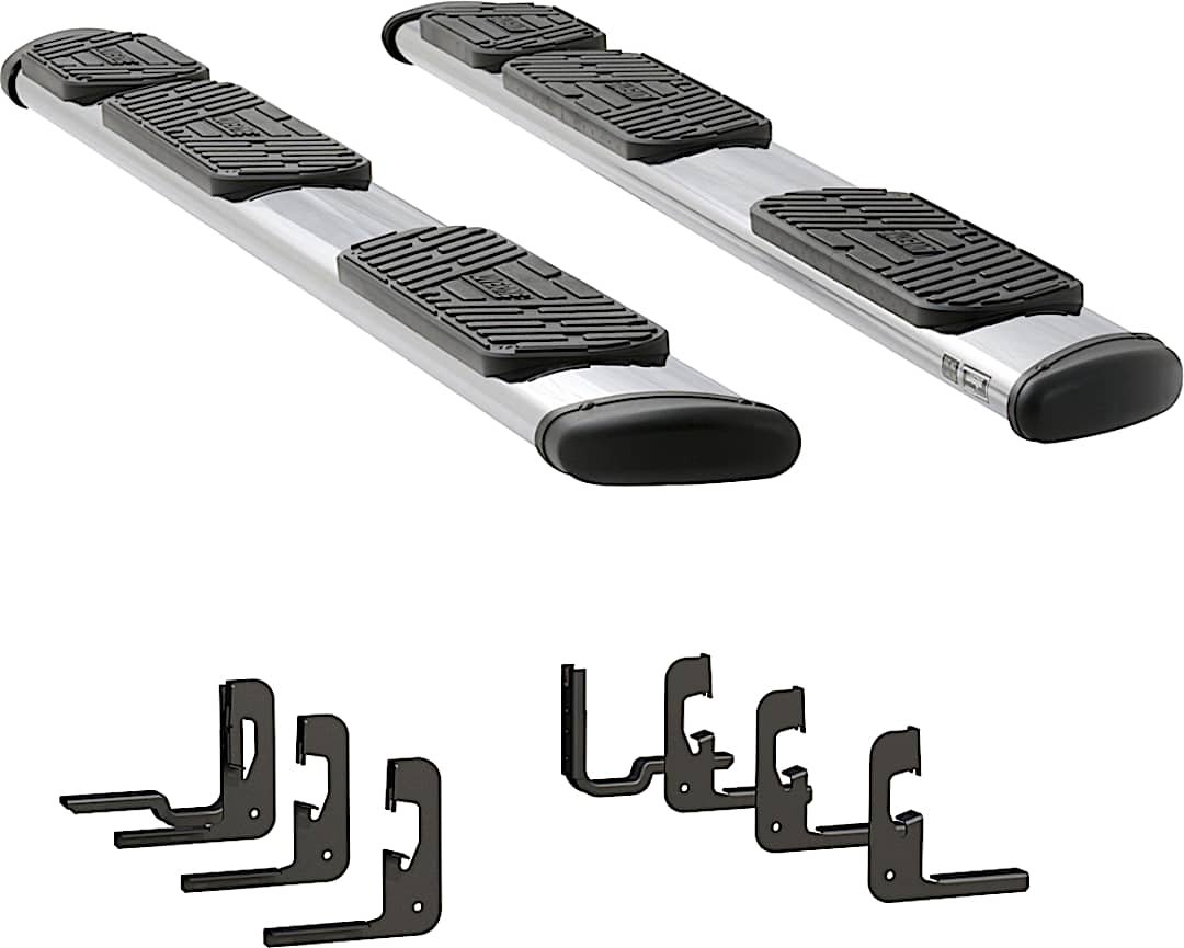 luv477114401447_1.jpg Luverne 477114-401447 Running Boards, Polished, Stainless Steel, 78.8/78.9 in. Bed, Crew Cab Pickup, without Factory Flaps, Regal 7 in. Series - Image 1