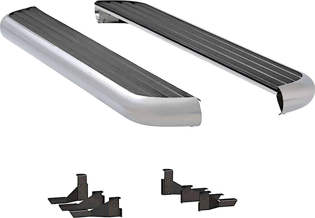luv575078571113_1.jpg Luverne 575078-571113 Running Boards, with Polished Stainless Steel Trim, 2-Door/4-Door, Extended Cab Pickup, 6 1/2 in. MegaStep Series - Image 1