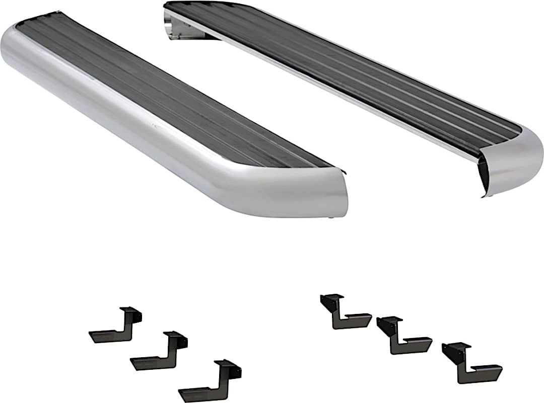 luv575078571134_1.jpg Luverne 575078-571134 6 1/2 in. MegaStep Series Running Boards, Polished Non-Powered Aluminum Set of 2 - Image 1