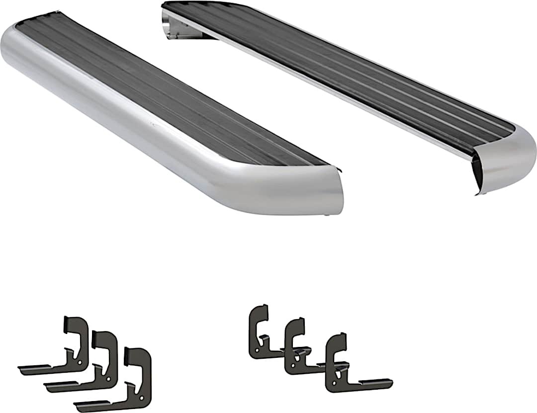 luv575088571443_1.jpg Luverne 575088-571443 Running Boards, with Polished Stainless Steel Trim, Crew Cab Pickup, 6 1/2 in. MegaStep Series - Image 1