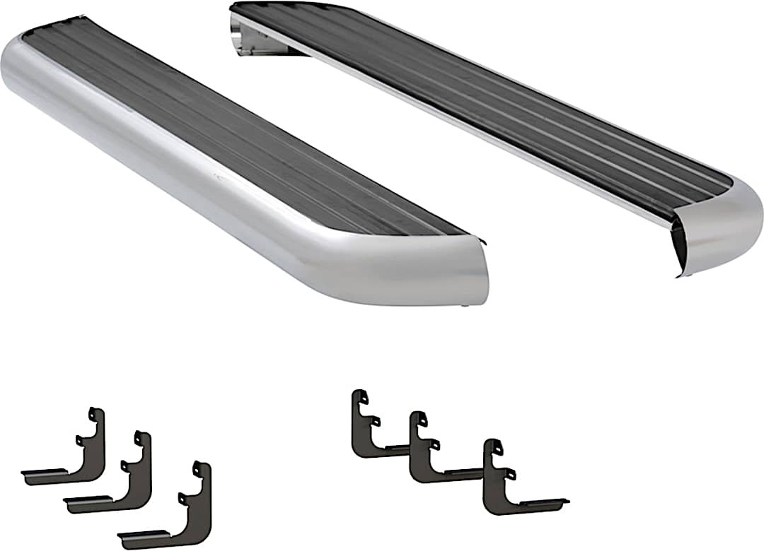 luv575088571523_1.jpg Luverne 575088-571523 Running Boards, with Polished Stainless Steel Trim, Crew Cab Pickup, 6 1/2 in. MegaStep Series - Image 1