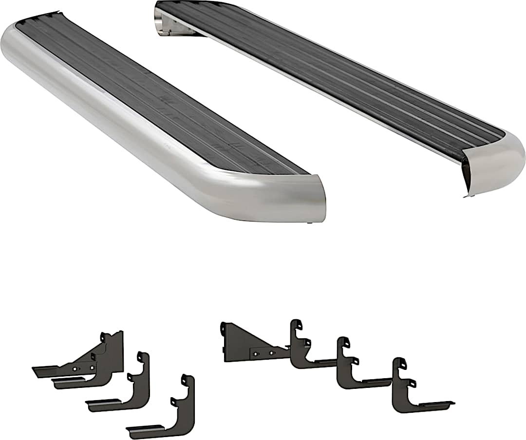 luv575088571529_1.jpg Luverne 575088-571529 Running Boards, with Polished Stainless Steel Trim, 67.1 in. Bed, Extended Cab Pickup, 6 1/2 in. MegaStep Series - Image 1