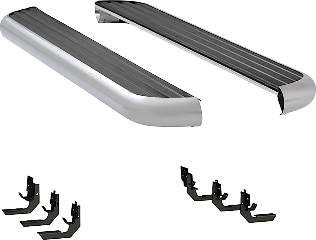 luv575088571632_1.jpg Luverne 575088-571632 Running Boards, with Polished Stainless Steel Trim, Crew Cab Pickup, 6 1/2 in. MegaStep Series - Image 1