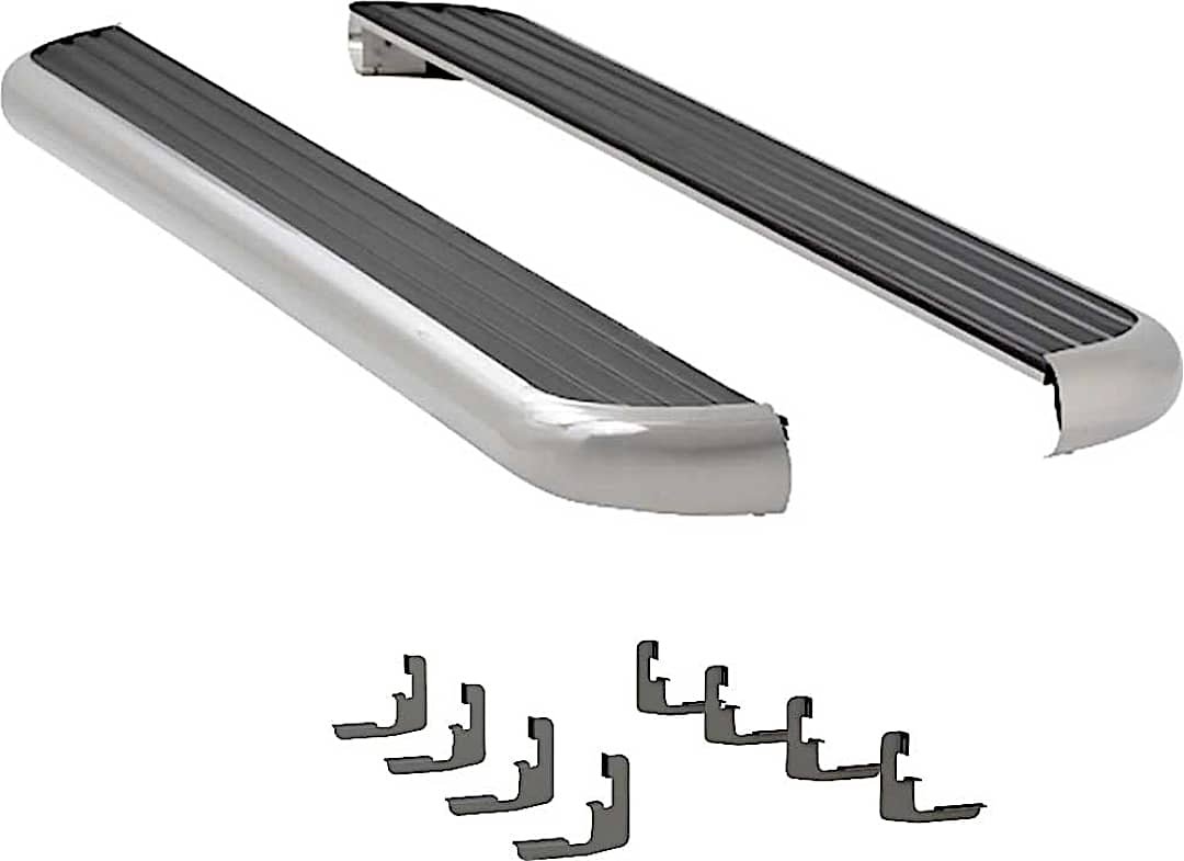 luv575088581444_1.jpg Luverne 575088-581444 6 1/2 in. MegaStep Series Running Boards, Polished Non-Powered Aluminum Set of 2 - Image 1
