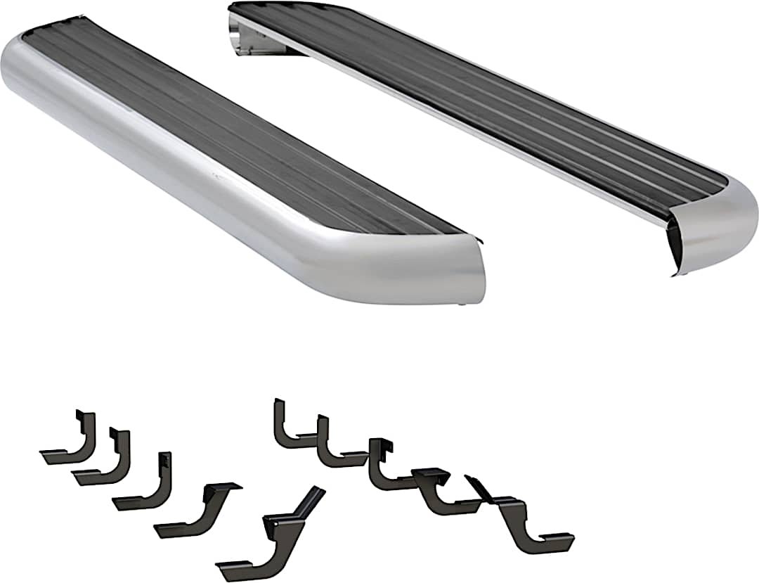 luv575098570125_1.jpg Luverne 575098-570125 Running Boards, 98 in. Length, with Polished Stainless Steel Trim, For Long Models, 6 1/2 in. MegaStep Series - Image 1