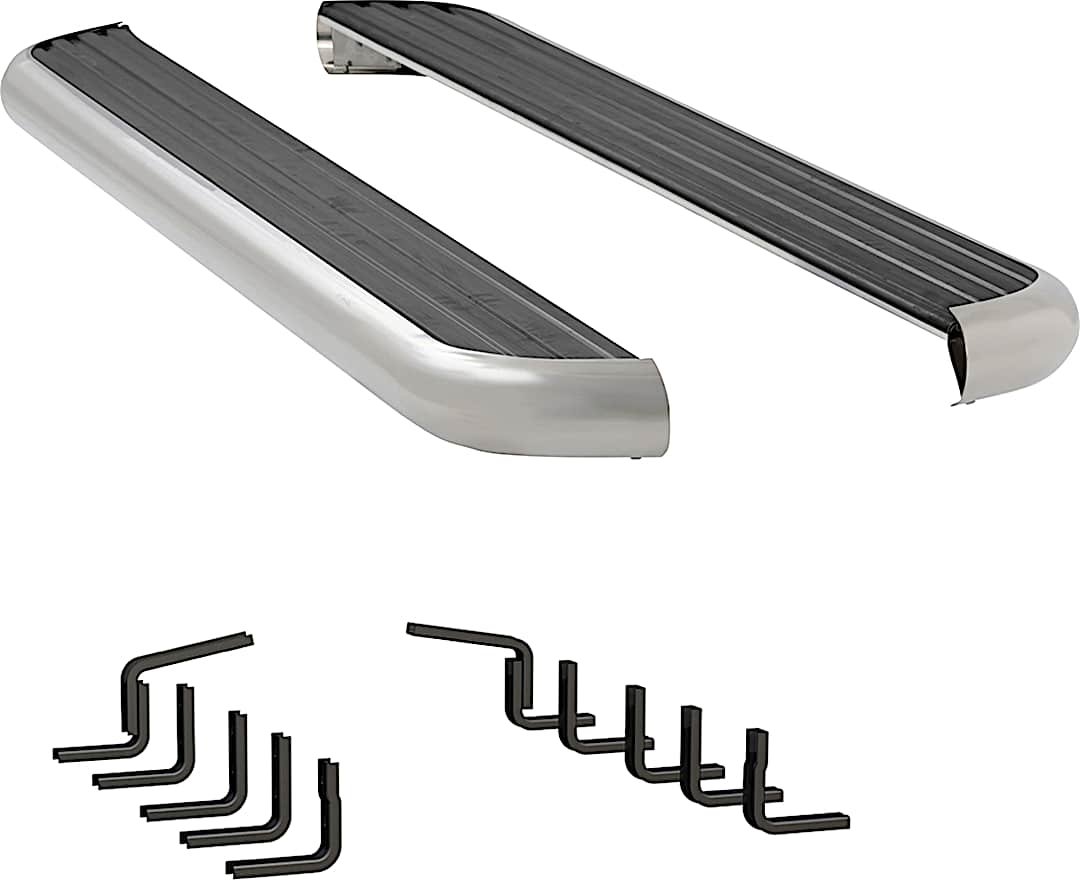 luv575098570829_1.jpg Luverne 575098-570829 Running Boards, with Polished Stainless Steel Trim, 81.8 in. Bed, Extended Cab Pickup, 6 1/2 in. MegaStep Series - Image 1