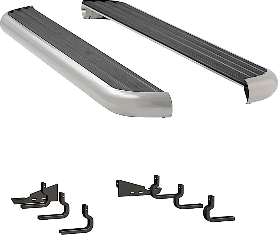 luv575114570929_1.jpg Luverne 575114-570929 Running Boards, with Polished Stainless Steel Trim, 97.4 in. Bed, Extended Cab Pickup, 6 1/2 in. MegaStep Series - Image 1
