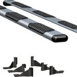 Luverne 583098-571032 O-Mega II 6 in. Series Running Boards, Powdercoated Silver Non-Powered Aluminum Set of 2