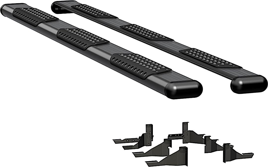 luv584098570939_1.jpg Luverne 584098-570939 Running Boards, Powdercoated Textured Black, Aluminum, Crew Cab Pickup/Extended Cab Pickup/Standard Cab Pickup, 67.4/76.3/96.3 in. Bed, O-Mega II 6 in. Series - Image 1