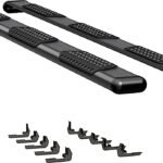 Luverne 584098-571725 O-Mega II 6 in. Series Running Boards, Powdercoated Textured Black Non-Powered Aluminum Set of 2