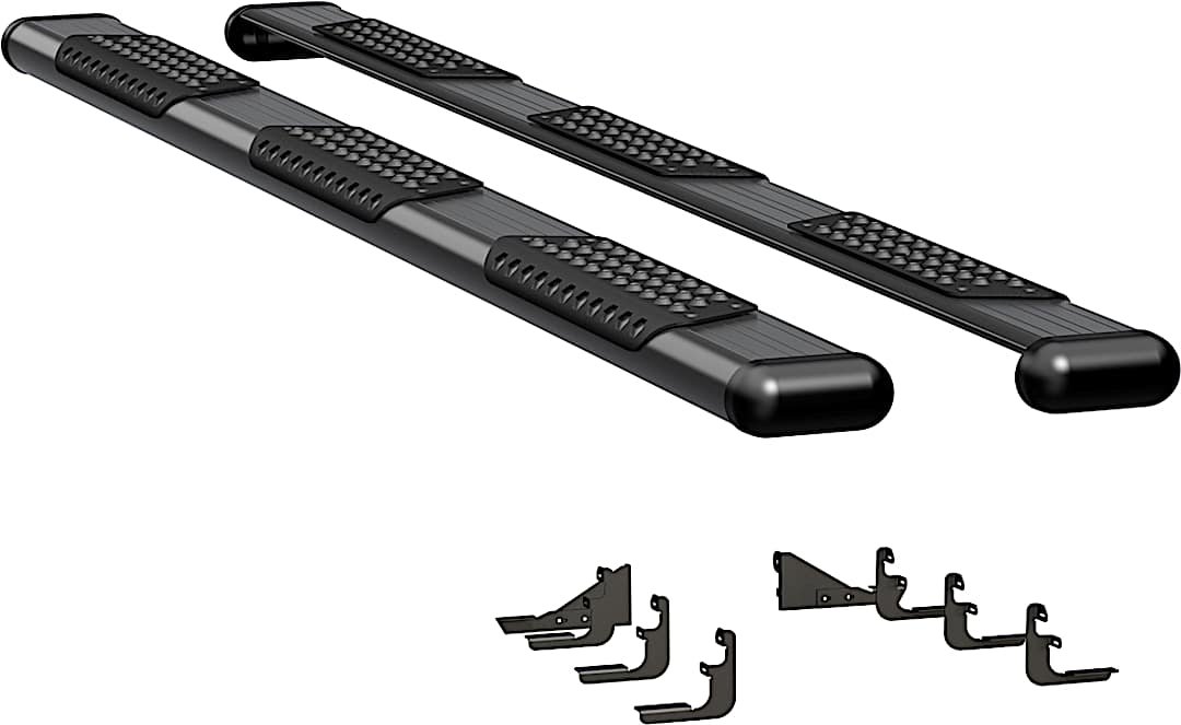 luv584102571529_1.jpg Luverne 584102-571529 Running Boards, Powdercoated Textured Black, Aluminum, 67.1 in. Bed, Crew Cab Pickup, O-Mega II 6 in. Series - Image 1