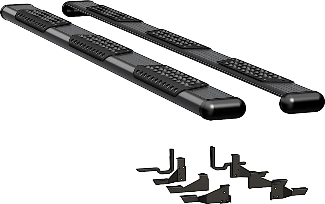luv584102571747_1.jpg Luverne 584102-571747 Running Boards, Powdercoated Textured Black, Aluminum, 78.8 in. Bed, Extended Cab Pickup, O-Mega II 6 in. Series - Image 1