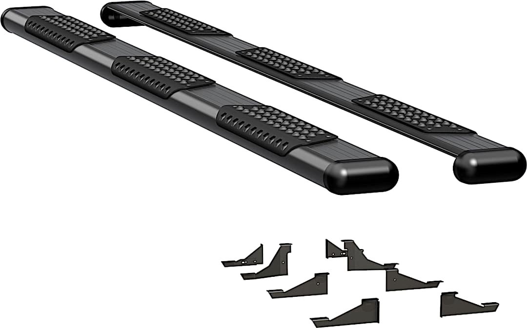luv584114570237_1.jpg Luverne 584114-570237 Running Boards, Powdercoated Textured Black, Aluminum, 98.3 in. Bed, Extended Crew Cab Pickup, O-Mega II 6 in. Series - Image 1