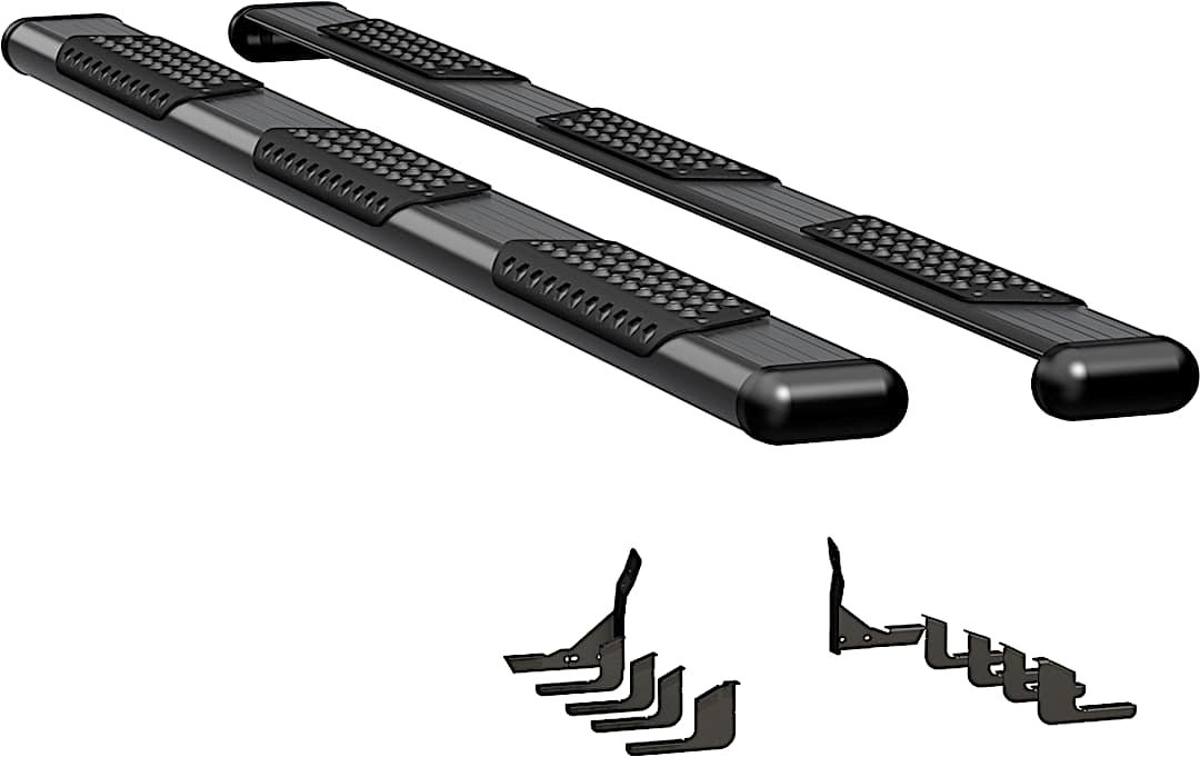 luv584114570757_1.jpg Luverne 584114-570757 Running Boards, Powdercoated Textured Black, Aluminum, 97.6 in. Bed, Crew Cab Pickup, O-Mega II 6 in. Series - Image 1