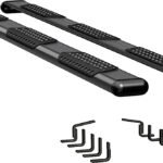 Luverne 584125-570829 Running Boards, Powdercoated Textured Black, Aluminum, 98.0 in. Bed, Crew Cab Pickup, O-Mega II 6 in. Series