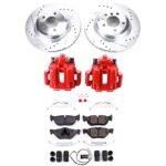 Powerstop 2-Wheel Set Power Stop&reg; KC044 Rear Z23 Daily Carbon-Fiber Ceramic Brake Pad, Drilled & Slotted Rotor and Caliper Kit - Image 4