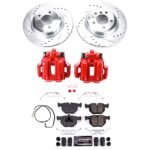 Powerstop 2-Wheel Set Power Stop&reg; KC045 Rear Z23 Daily Carbon-Fiber Ceramic Brake Pad, Drilled & Slotted Rotor and Caliper Kit - Image 4