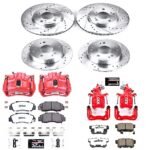 Powerstop 4-Wheel Set Power Stop&reg; KC1042A-26 Front and Rear Z26 Muscle Carbon-Fiber Ceramic Brake Pad, Drilled & Slotted Rotor and Caliper Kit - Image 5