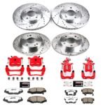 Powerstop 4-Wheel Set Power Stop&reg; KC1047-26 Front and Rear Z26 Muscle Carbon-Fiber Ceramic Brake Pad, Drilled & Slotted Rotor and Caliper Kit - Image 5
