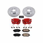 Powerstop 2-Wheel Set Power Stop&reg; KC1077 Front Z23 Daily Carbon-Fiber Ceramic Brake Pad, Drilled & Slotted Rotor and Caliper Kit - Image 4