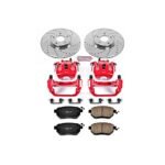 Powerstop 2-Wheel Set Power Stop&reg; KC116A Front Z23 Daily Carbon-Fiber Ceramic Brake Pad, Drilled & Slotted Rotor and Caliper Kit - Image 4
