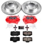 Powerstop KC1233 2-Wheel Set Front Z23 Daily Carbon-Fiber Ceramic Brake Pad, Drilled & Slotted Rotor and Caliper Kit, Models With 297 mm Front Rotors - Image 4