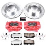 Powerstop 2-Wheel Set Power Stop&reg; KC1236-36 Front Z36 Z36 Truck Carbon-Fiber Ceramic Brake Pad, Drilled & Slotted Rotor + Calipers