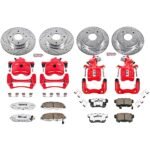 Powerstop 4-Wheel Set Power Stop&reg; KC1240A-26 Front and Rear Z26 Muscle Carbon-Fiber Ceramic Brake Pad, Drilled & Slotted Rotor and Caliper Kit - Image 5