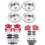 Powerstop 4-Wheel Set Power Stop&reg; KC1240B Front and Rear Z23 Daily Carbon-Fiber Ceramic Brake Pad, Drilled & Slotted Rotor and Caliper Kit - Image 4