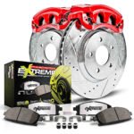 Powerstop 2-Wheel Set Power Stop&reg; KC1306A-26 Rear Z26 Muscle Carbon-Fiber Ceramic Brake Pad, Drilled & Slotted Rotor and Caliper Kit