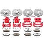 Powerstop 4-Wheel Set Power Stop&reg; KC1383-26 Front and Rear Z26 Muscle Carbon-Fiber Ceramic Brake Pad, Drilled & Slotted Rotor and Caliper Kit - Image 5