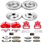 Powerstop 4-Wheel Set Power Stop&reg; KC1418B-26 Front and Rear Z26 Muscle Carbon-Fiber Ceramic Brake Pad, Drilled & Slotted Rotor and Caliper Kit - Image 5
