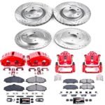 Powerstop 4-Wheel Set Power Stop&reg; KC1418B Front and Rear Z23 Daily Carbon-Fiber Ceramic Brake Pad, Drilled & Slotted Rotor and Caliper Kit - Image 4
