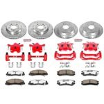 Powerstop 4-Wheel Set Power Stop&reg; KC1438-26 Front and Rear Z26 Muscle Carbon-Fiber Ceramic Brake Pad, Drilled & Slotted Rotor and Caliper Kit - Image 5